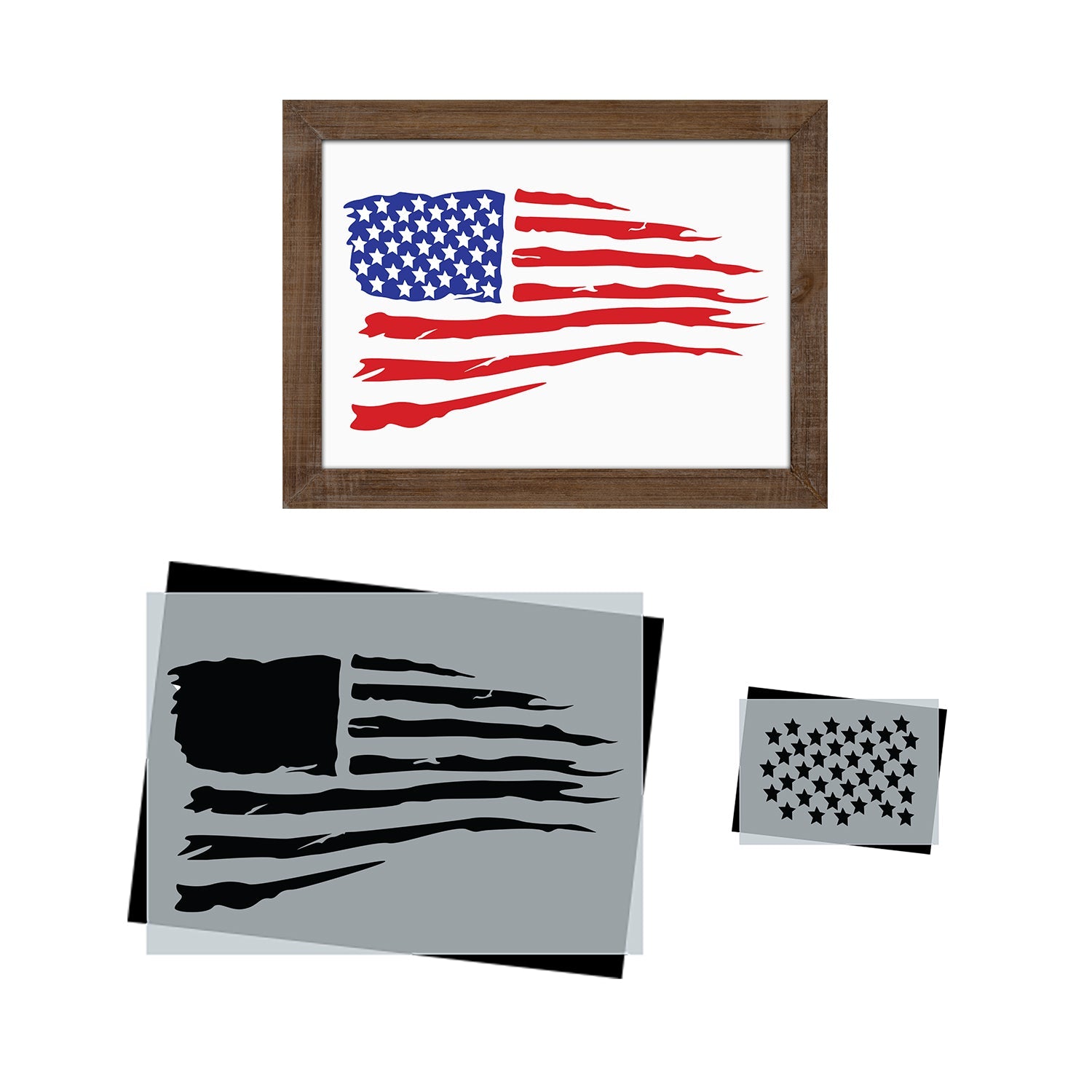 Tattered Flag Reusable Stencil Set | Patriotic Collection